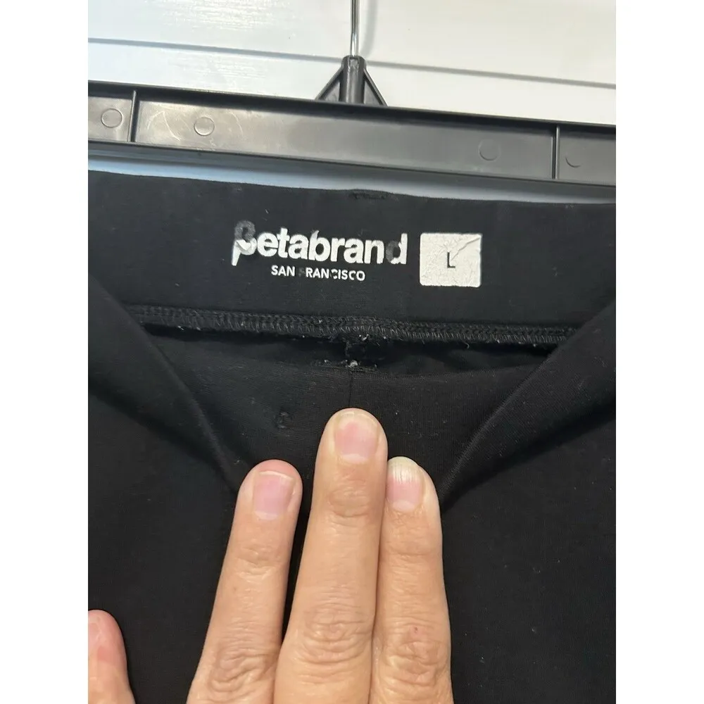 Betabrand Women's Pants Size Large Black Leg Dress Yoga Stretch Wide Leg 32x30 - Image 2