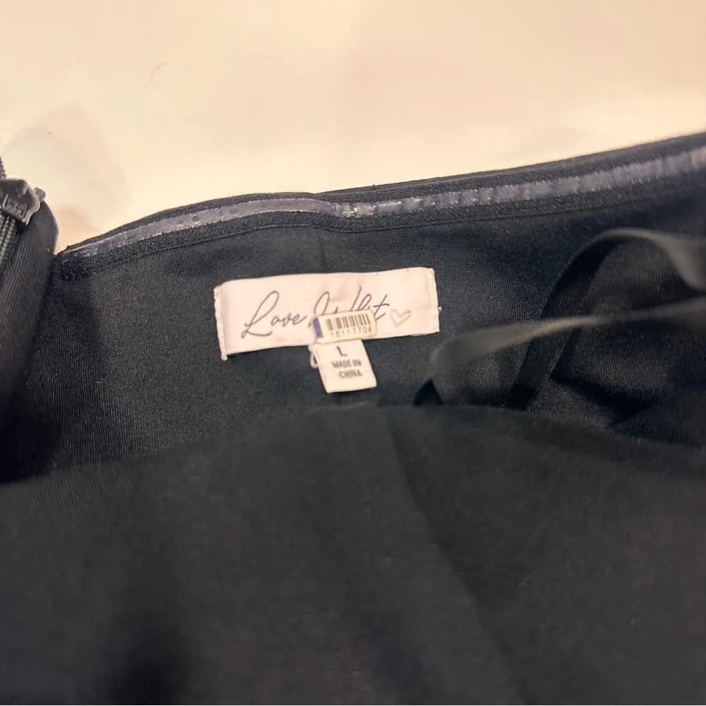 Love, Whit by Whitney Port Strapless Drop Waist Dress Size Large Black - Image 5