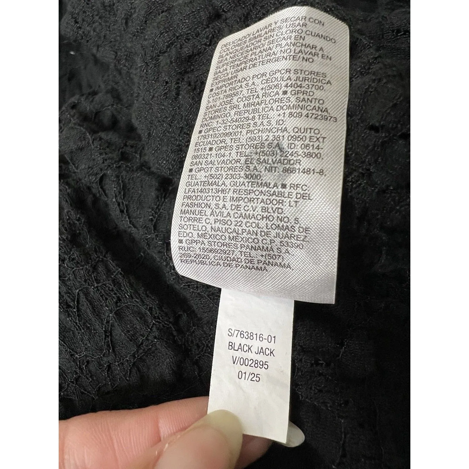 Old Navy Top Womens 2X Black Puff Sleeve Lace Textured Babydoll Square Neck - Image 9