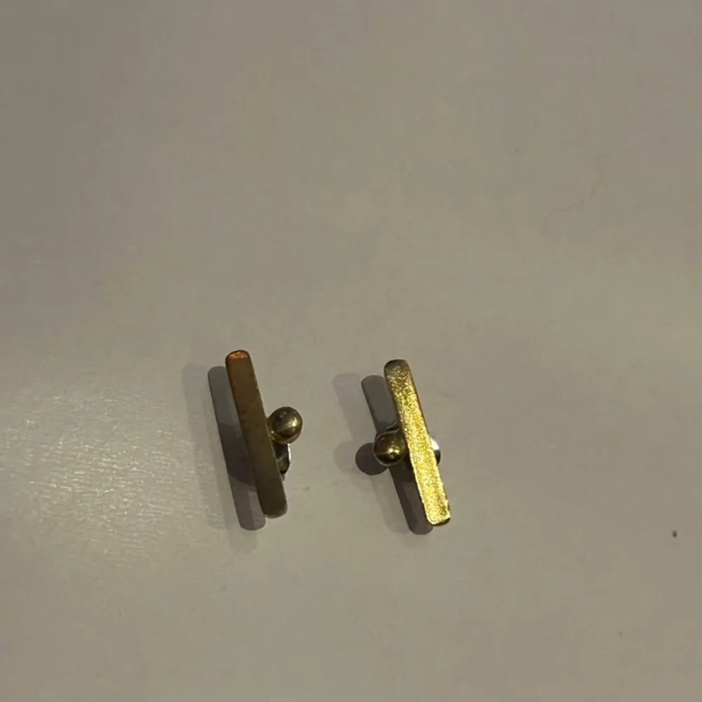 Minimalist Gold Bar Earrings - Image 2