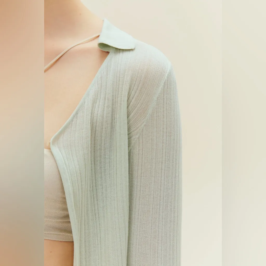 Neiwai × Savislook Polo Collar Cardigan in Light Green L Size L - Image 6