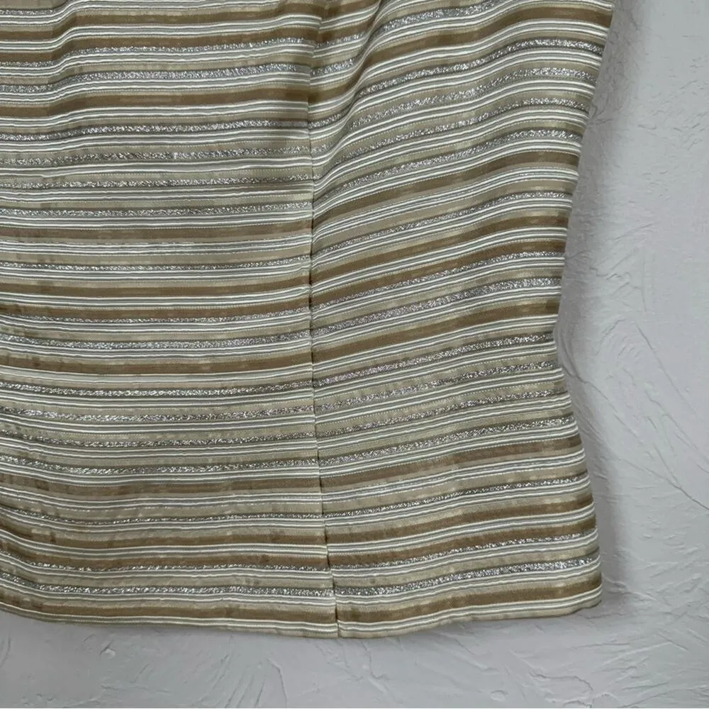 Xscape Gold Striped Blazer Jacket With Shell Womens 14 Set Formal Dressy - Image 5