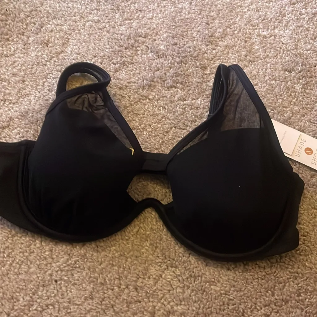 Shade Shore black mesh swim bra in size 36C new - Image 3