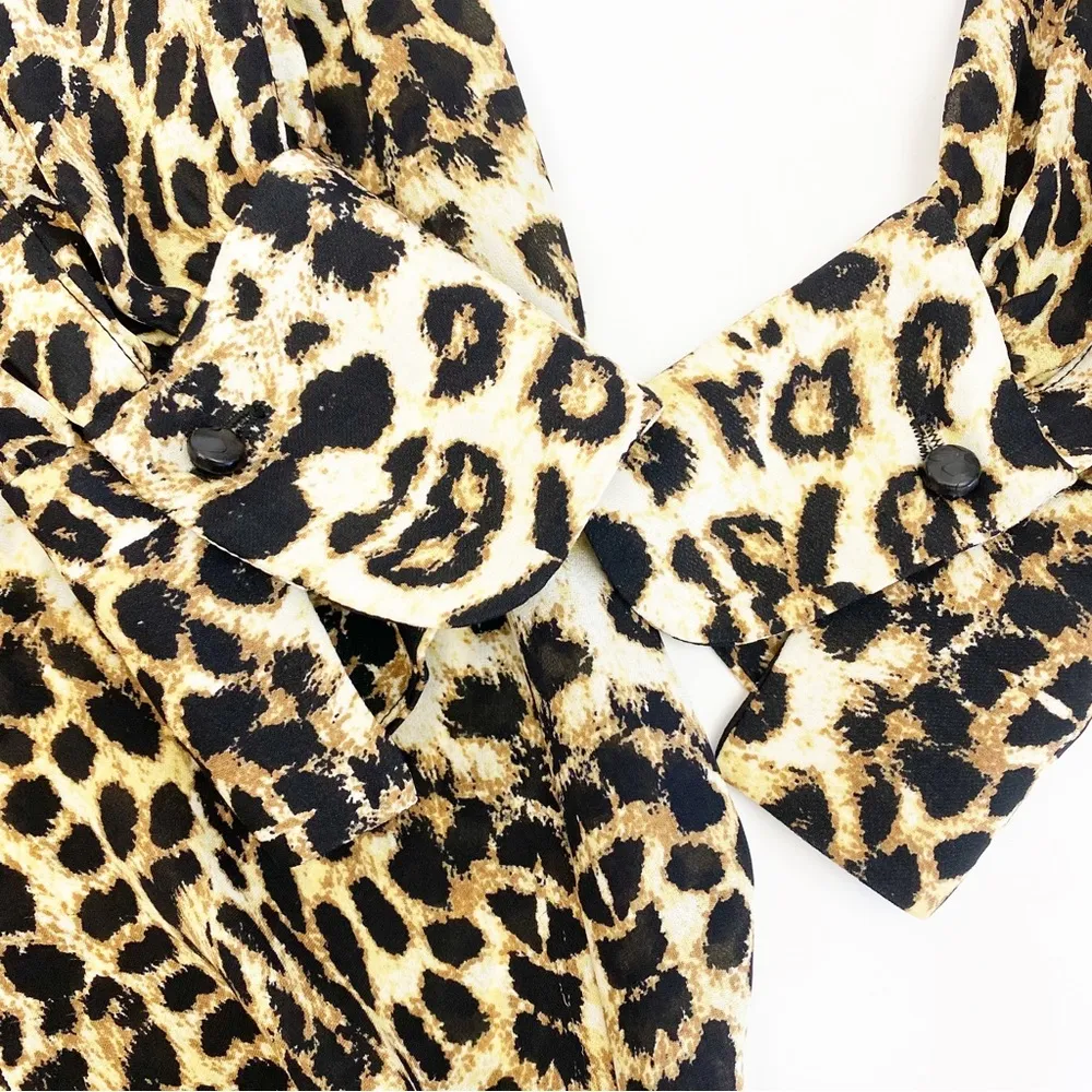 A.L.C. Daisy Silk Leopard Print Mini Dress Kim Kardashian - Image 9