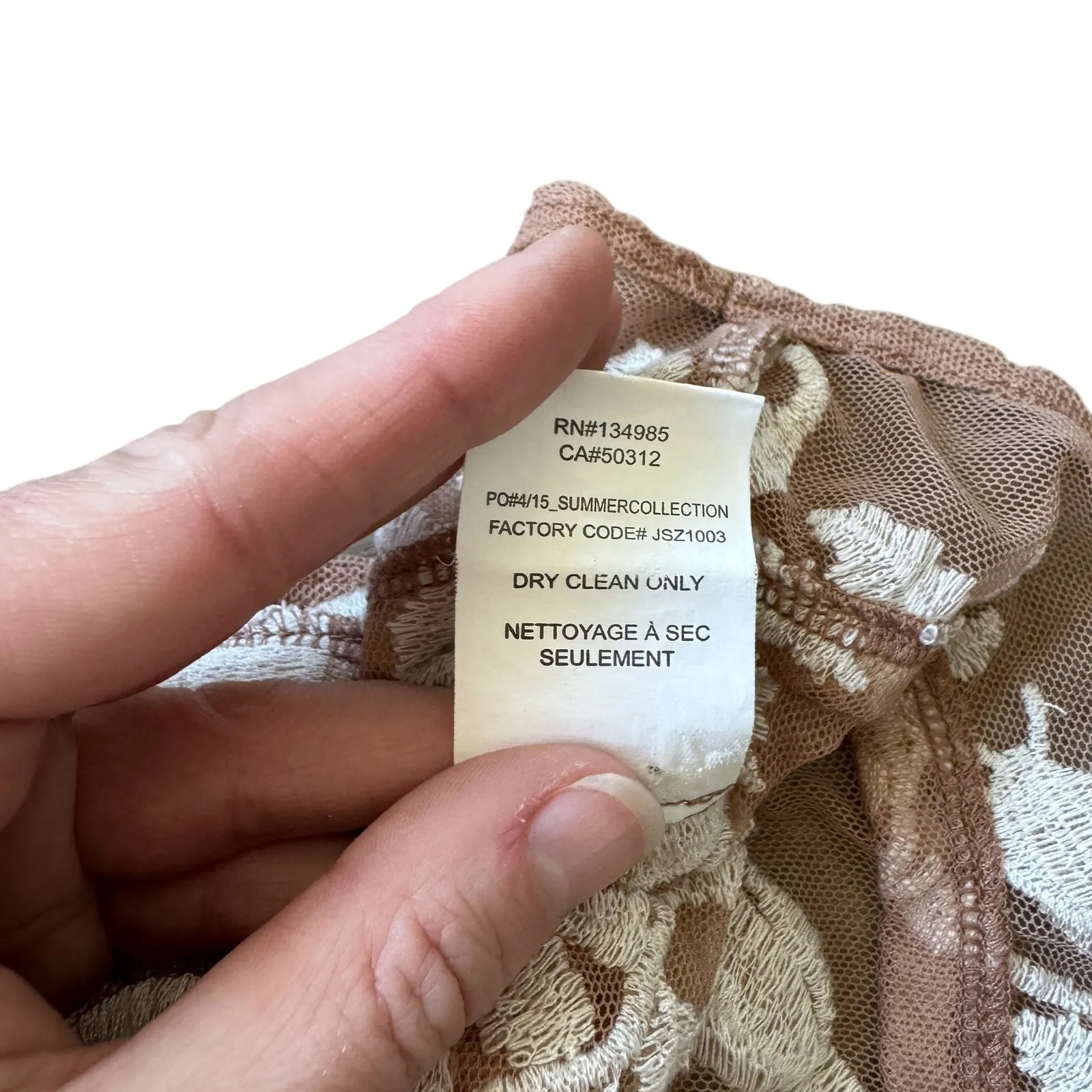 For Love & Lemons Floral Mesh Embroidered Crop Top Beige - Image 8