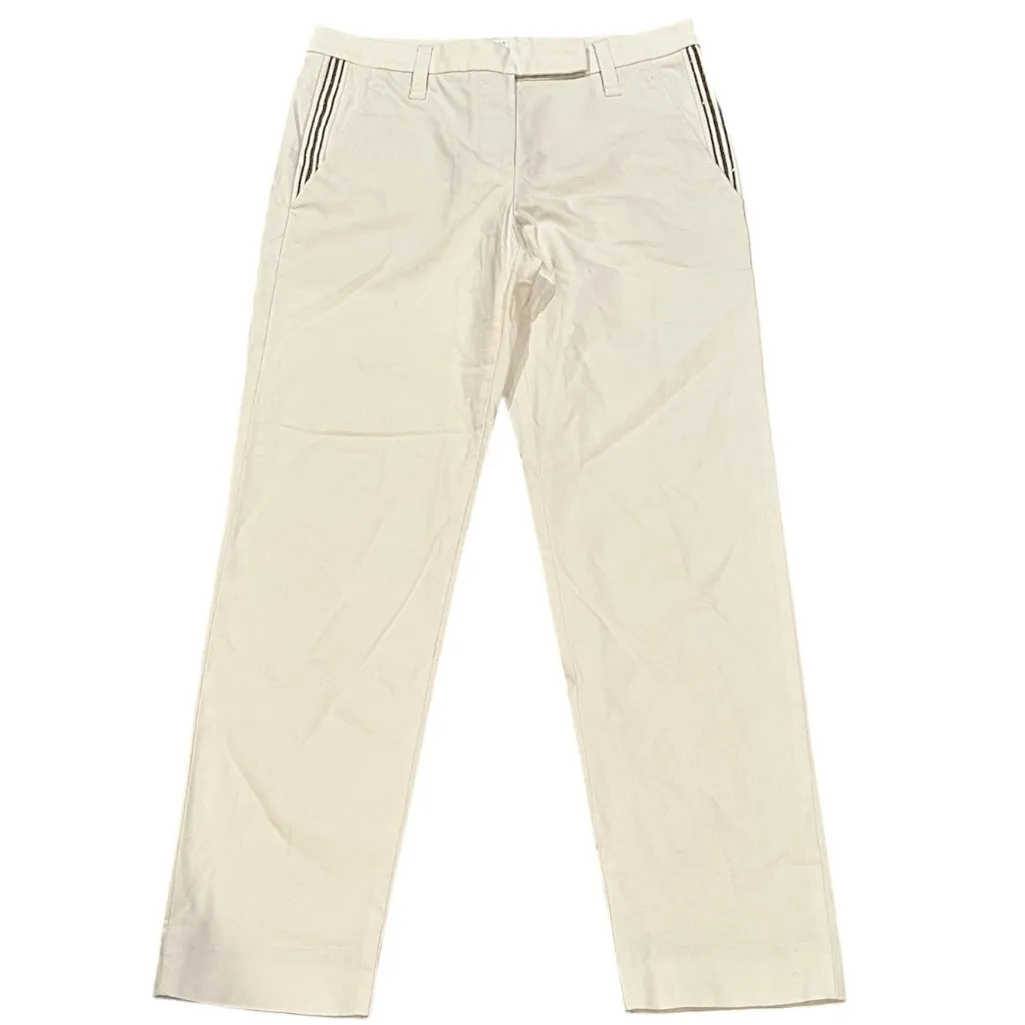 Brunello Cucinelli Womens Tan Embellished Pockets Chinos Size 4 - Image 2