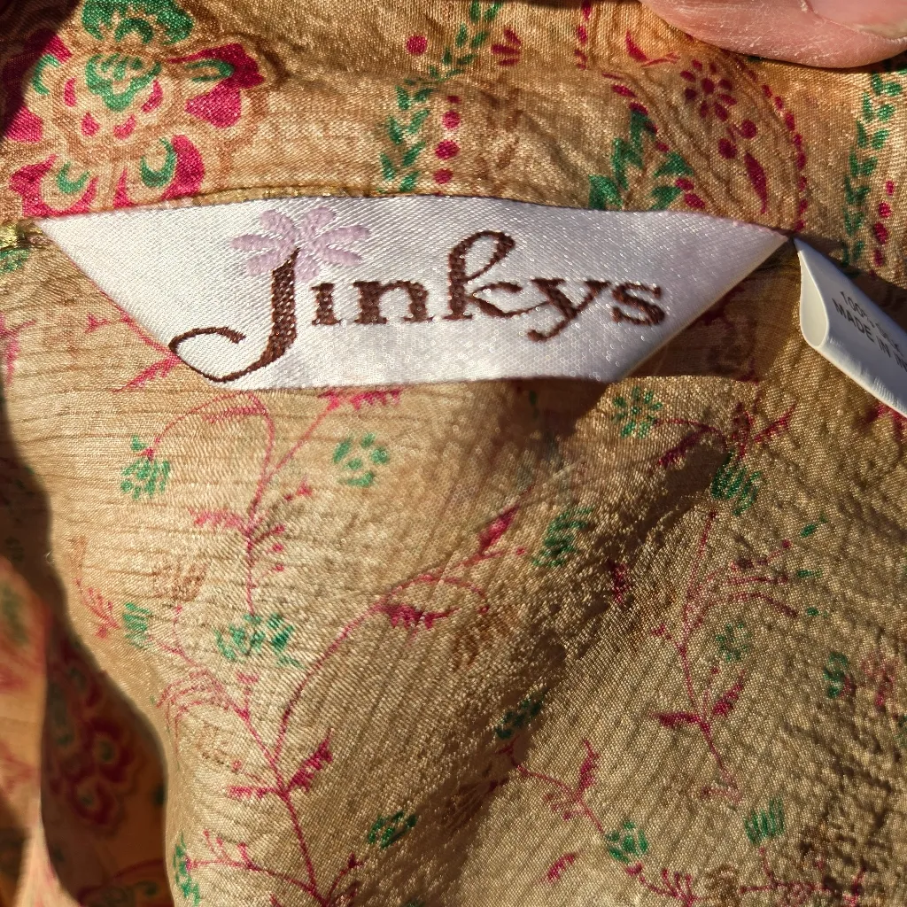 Jinkys Long Silk Wrap Skirt Sz L Orange Size L - Image 4