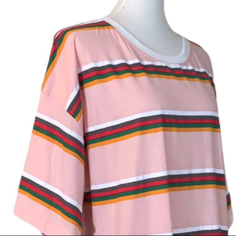 Missguided Dress NEW Oversize Stripe Tee T-shirt Casual Women's Medium - Image 6
