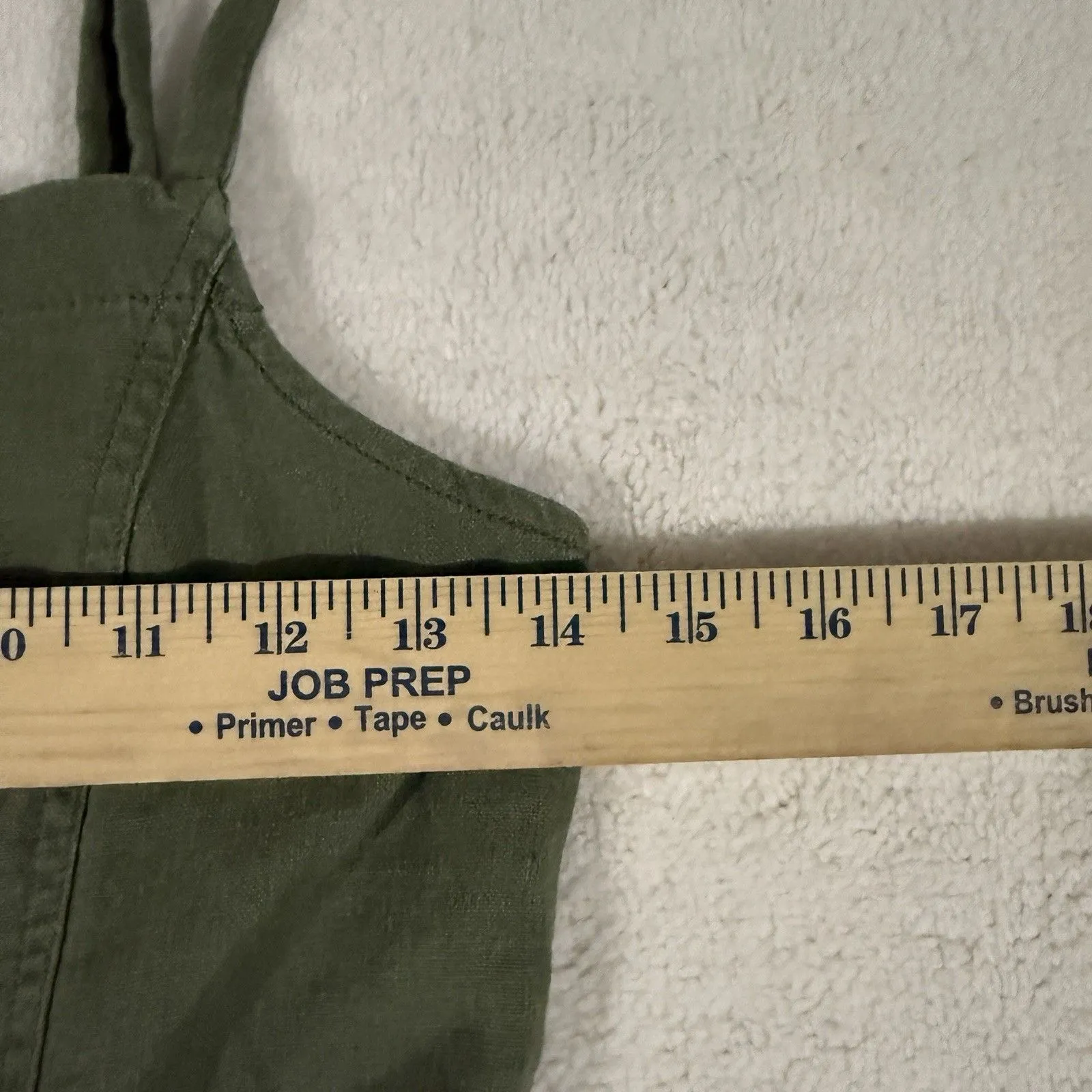 Old Navy Womens Linen Blend Jumpsuit S Adjustable Straps Smocked Green Wide Leg - Image 6