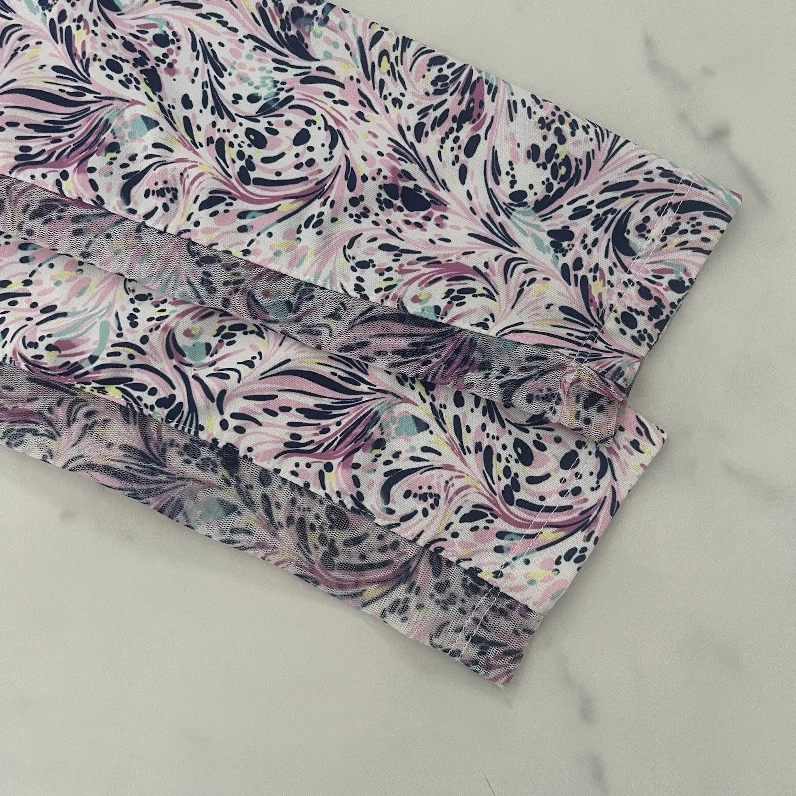 EP New York Spiral Paisley Long Sleeve Golf Polo Sz Small Preppy Country club White - Image 7