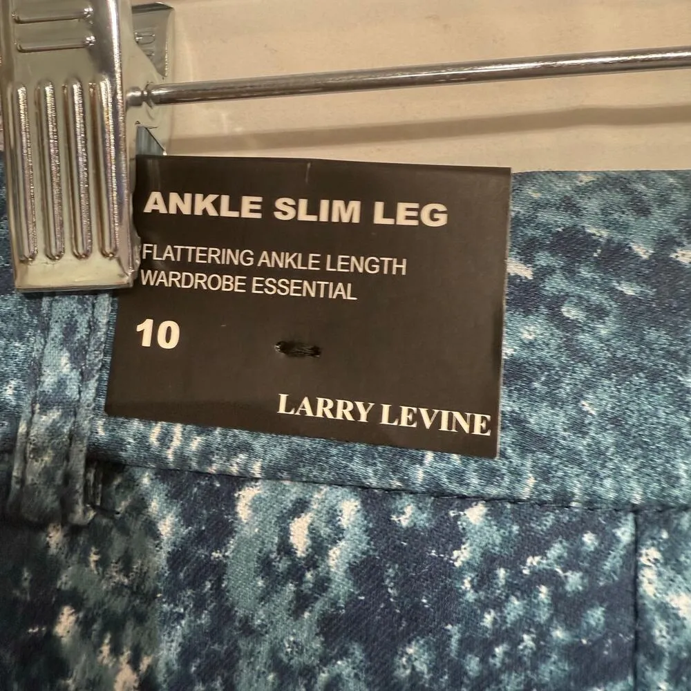 Larry Levine Navy Grey Ankle Slim Leg Pants Sz 10 NWT - Image 7