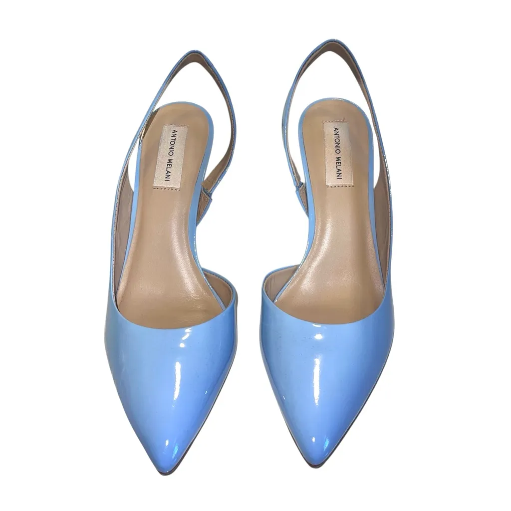Antonio Melani Kacy Slingback Blue Patent Leather Pumps Size 9.5 - Image 4