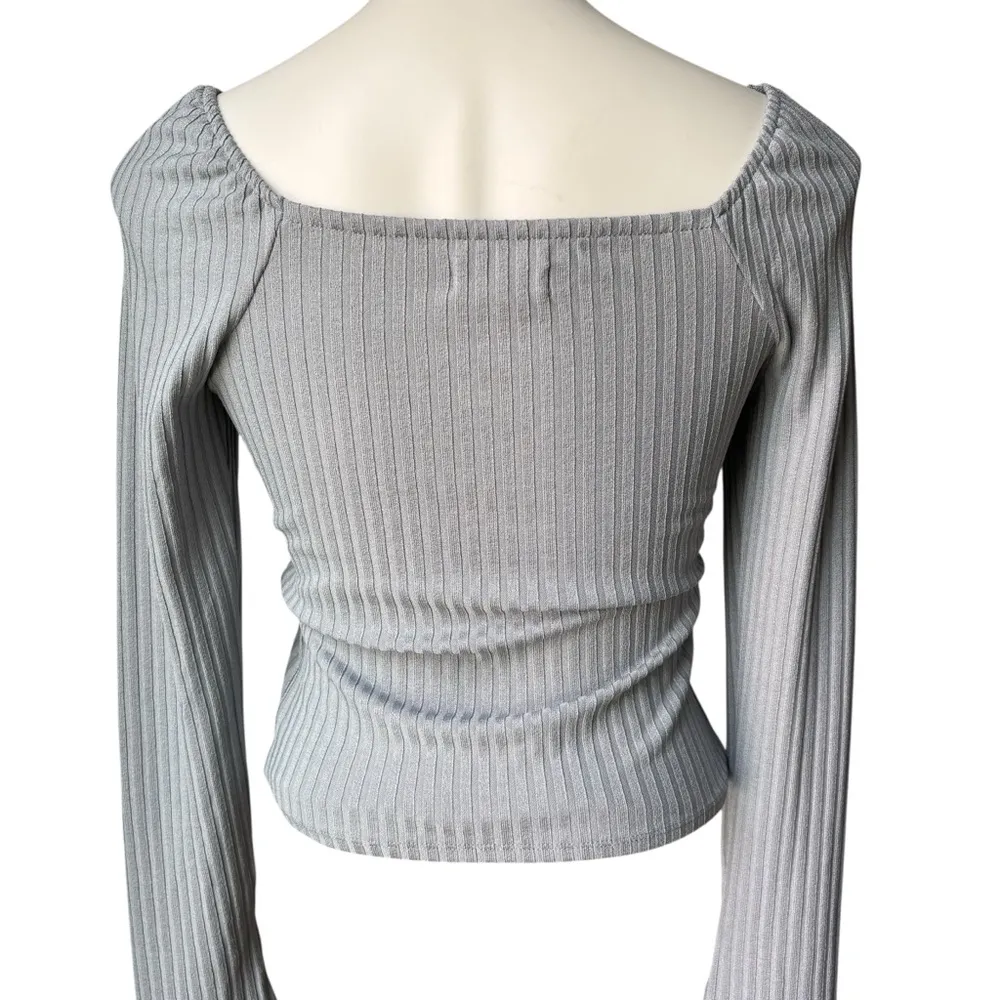 Madewell Ribbed Square-Neck Long-Sleeve Tee, Sz M - Image 5