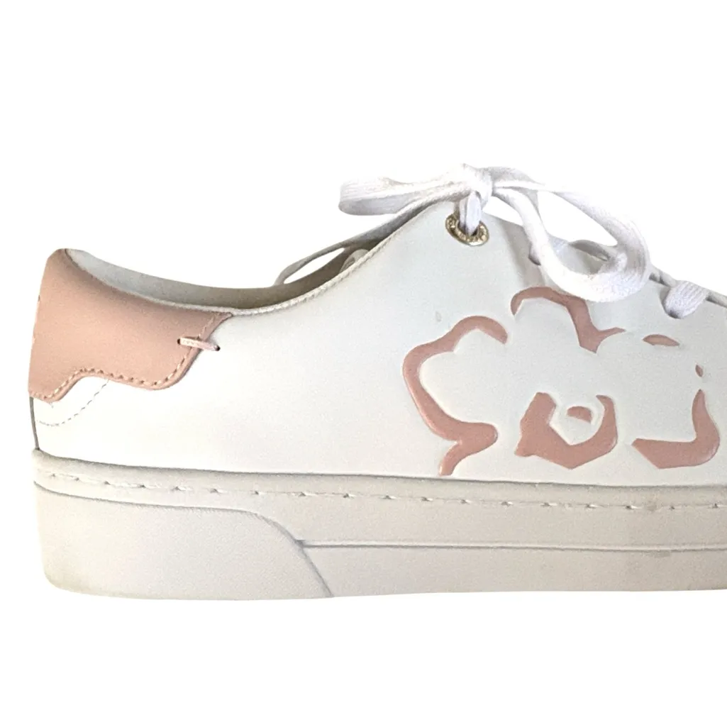 EUC Ted Baker Leather Tarliah Magnolia Flower Sneakers White Pink Size 11 - Image 5