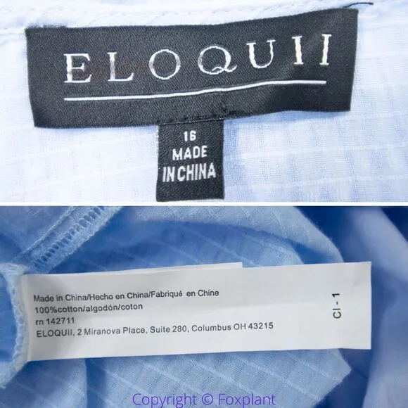 NEW Eloquii Baby Blue Textured Cotton‎ Easy Day Dress, size 16 - Image 16