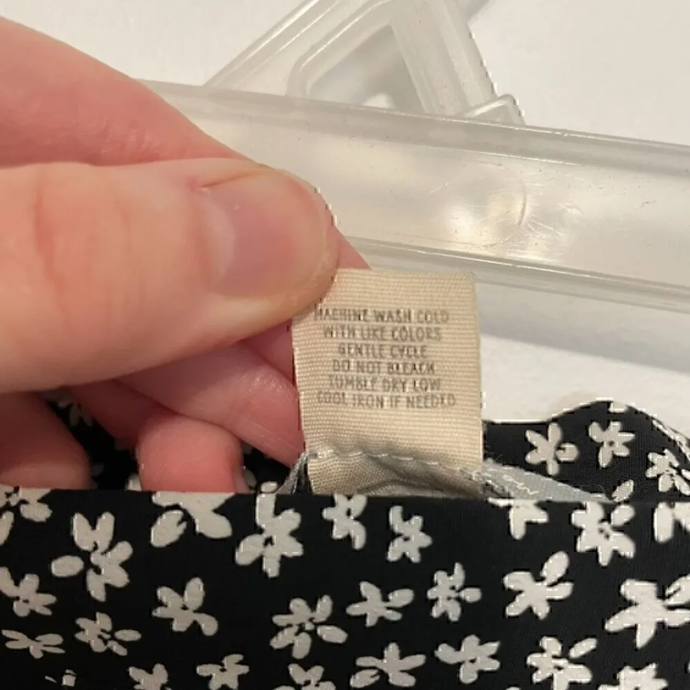 SKY AND SPARROW TILLYS Black White Ditsy Floral High Waisted Mini Wrap Skirt XL - Image 9