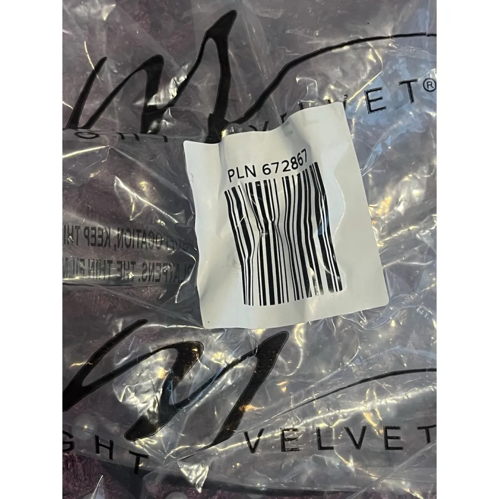 Midnight Velvet Open Knit Top Womens Size XL Purple Pearl Embellished 1/2 Sleeve - Image 6