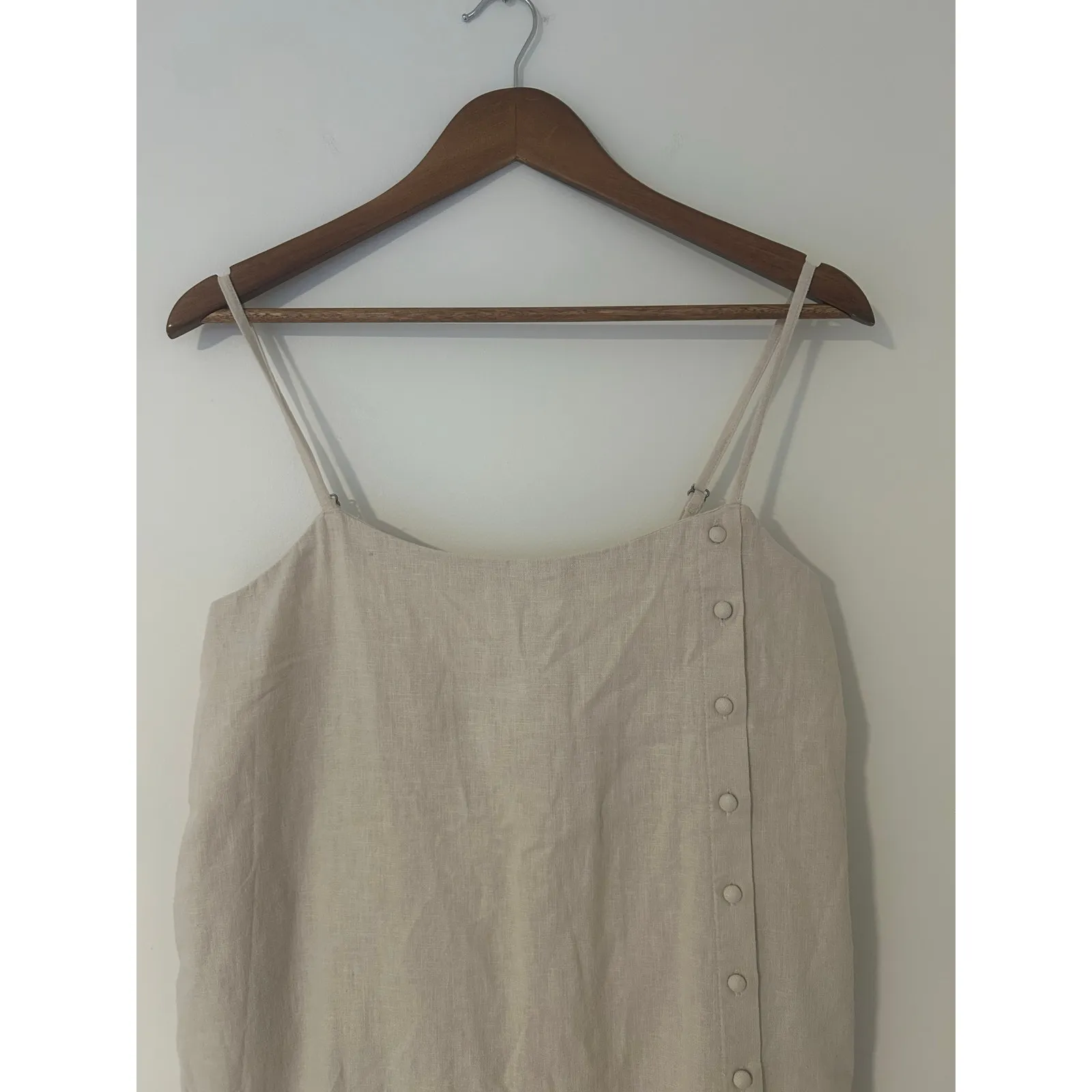 NWT Abercrombie Fitch Button Front Dress Tan Linen Cotton Blend M Tall Skort MT - Image 2