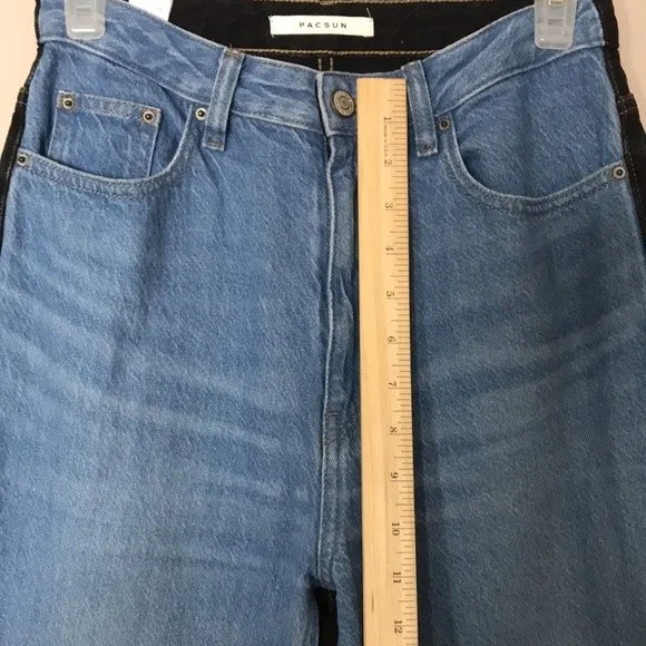 PacSun 90s boyfriend denim jeans blue and black size 26 - Image 7