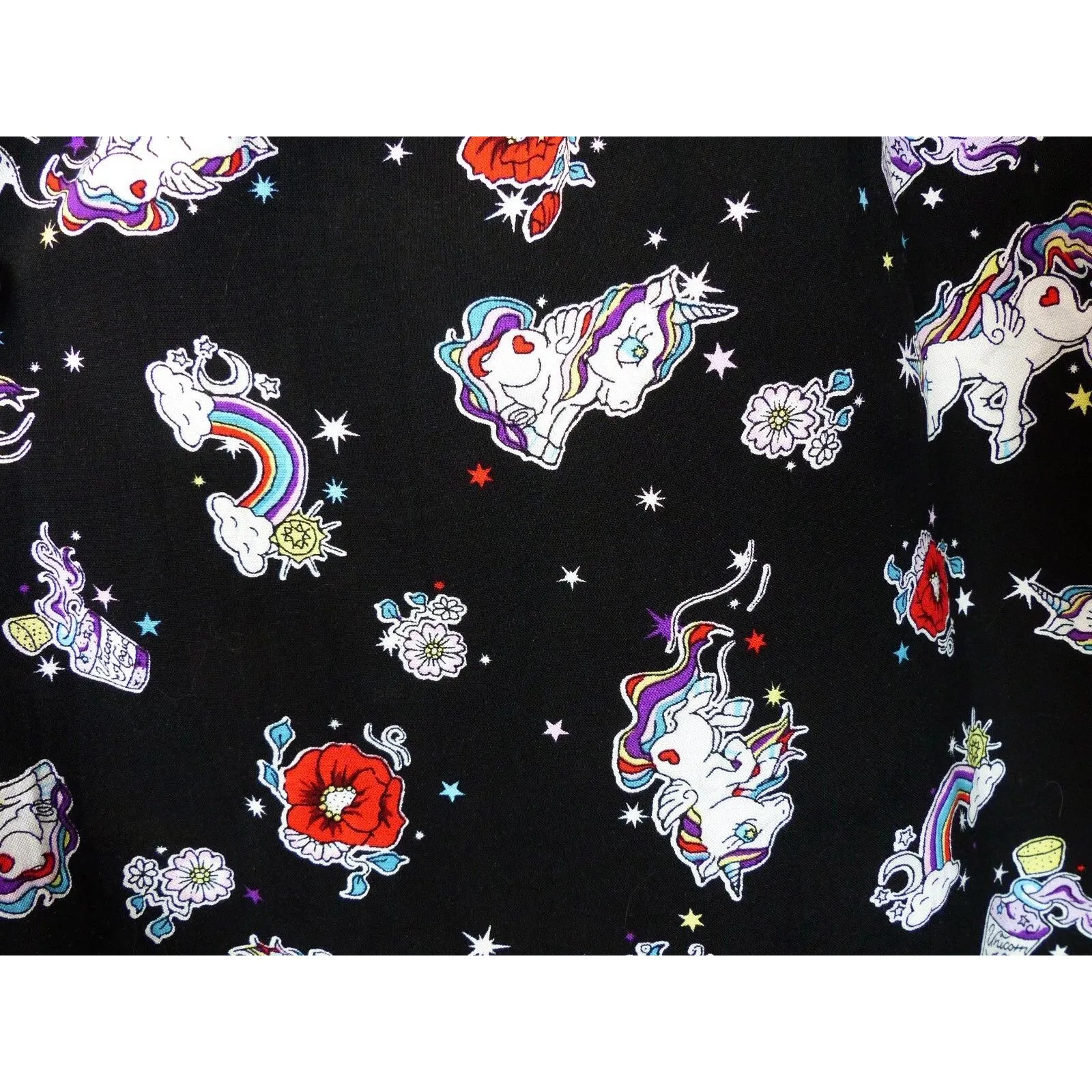 Hell Bunny Skirt Women XL Black Unicorn Rainbow 60s Mod Retro Kidcore Kawaii NWT - Image 8