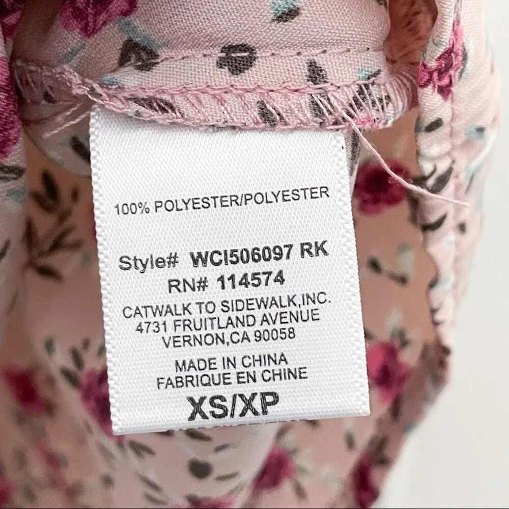 Pleione Floral Faux Wrap Mauve Pink Top XS - Image 8