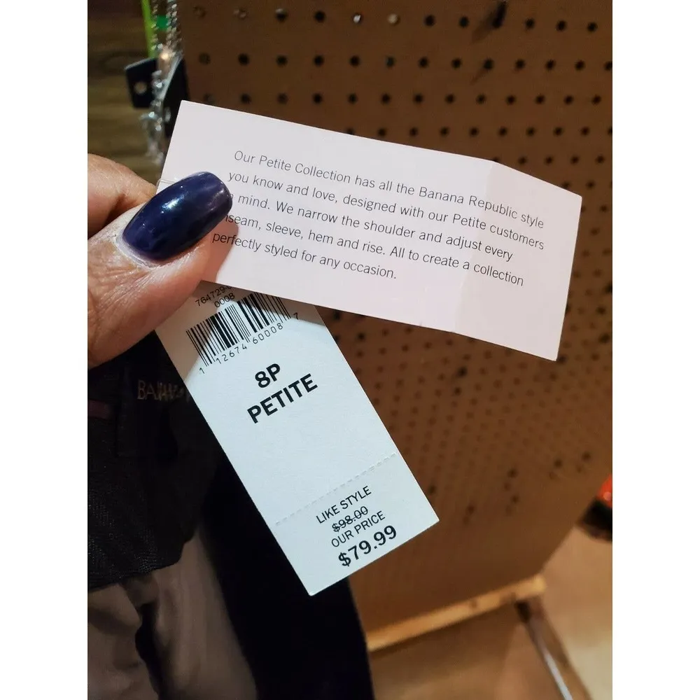 Banana Republic Women Solid Gray Wool Mid Rise Straight Legs Dress Pant Size 8P - Image 8