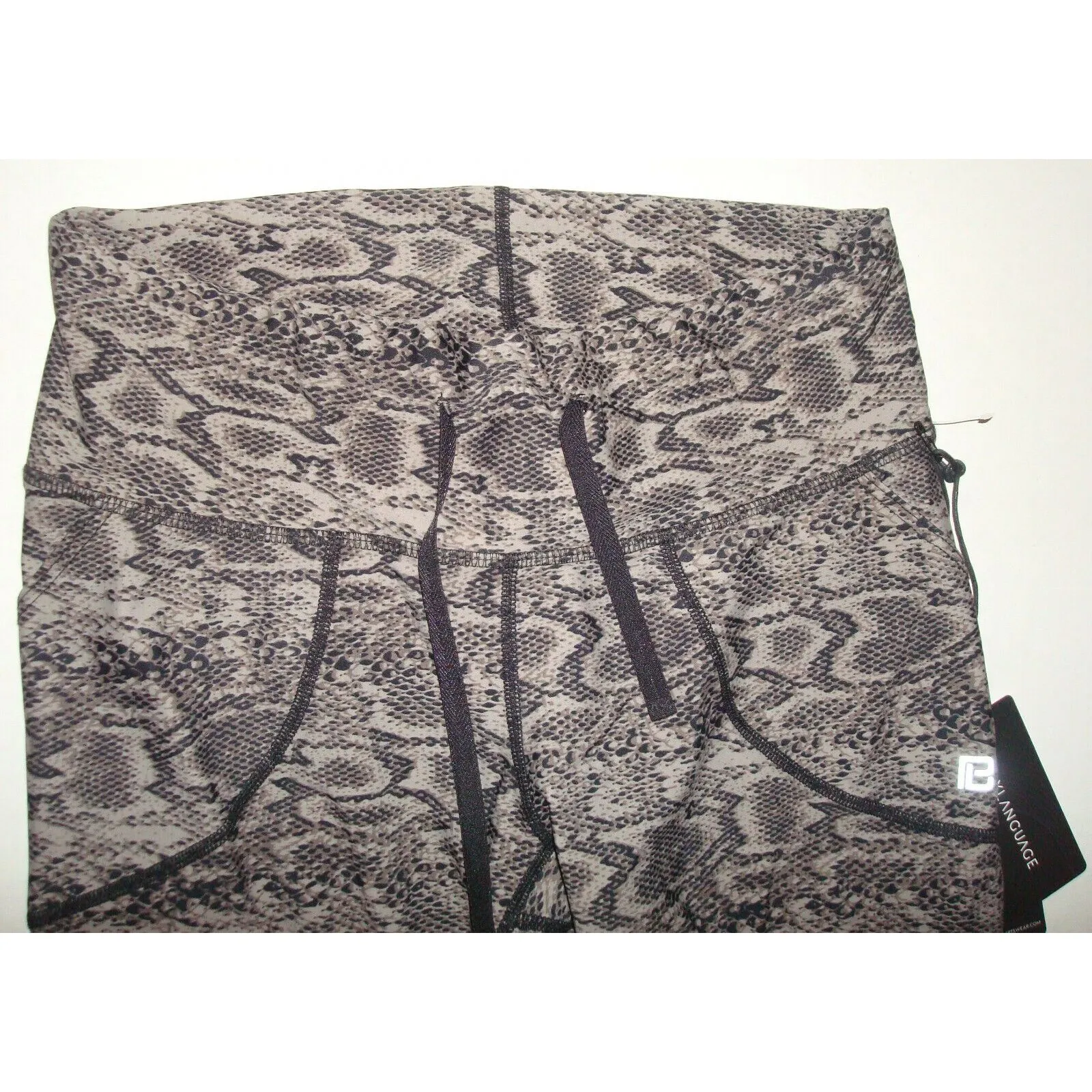 NWT Body Language Pants Yoga Workout L Womens Black Brown Snake Tan New Pilates Size L - Image 5
