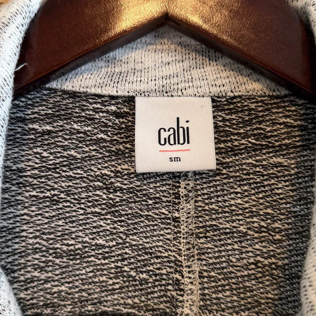 CAbi #5102 Marled Gray Neo Knit French Terry Moto Sweatshirt Jacket, S - Image 4