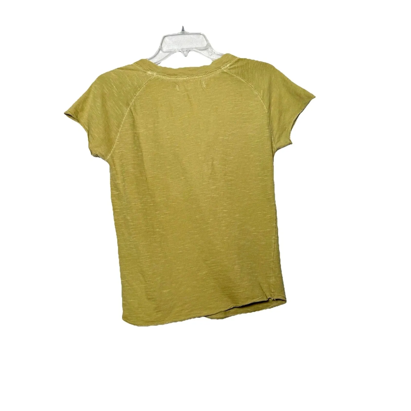 Free People We The Free Sun Valley Tee M V-Neck T Shirt Yellow/Green Small - Image 3