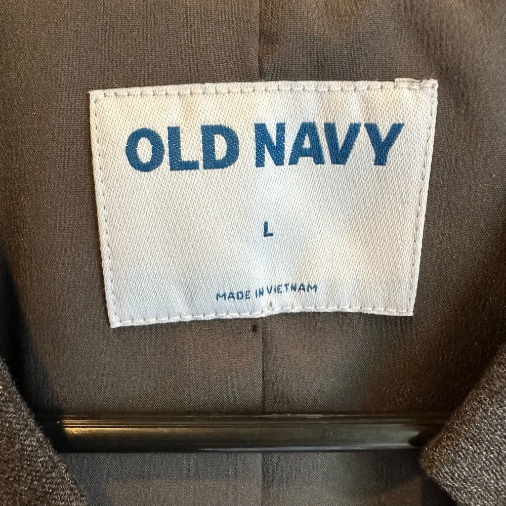 Old Navy One Button Blazer Charcoal Gray Notched Collar size Large New NWT - Image 5