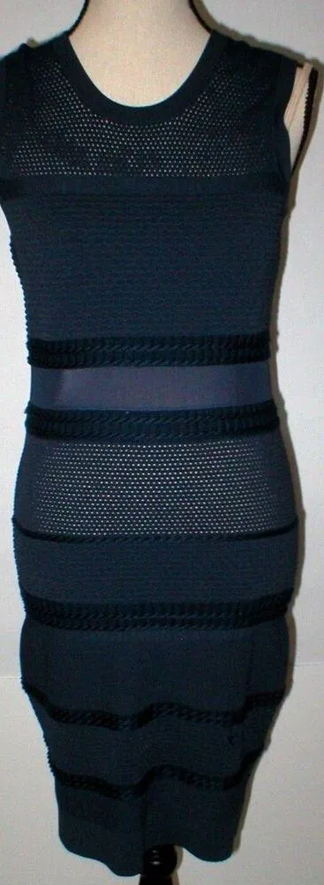 New Womens $535 Rag & Bone Navy Blue Dress Sheer Knit Marbella Medium M Cocktail - Image 3