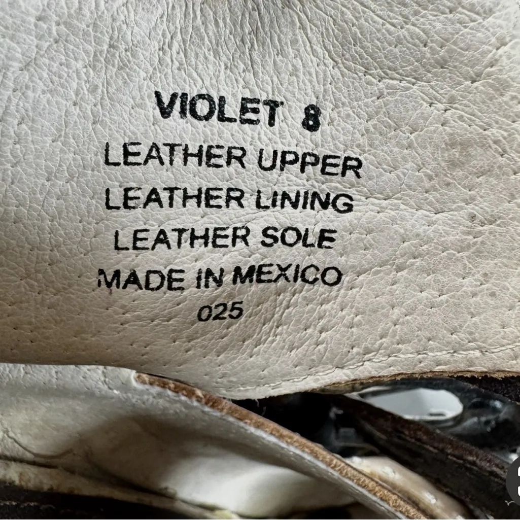 Freebird Violet Studded Strappy Heels Tan Size 8 - Image 11