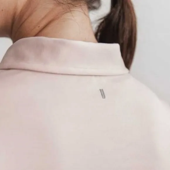 NWT NOBULL Women's Lightweight Textured Polo - Medium - Rose Pink - Image 2