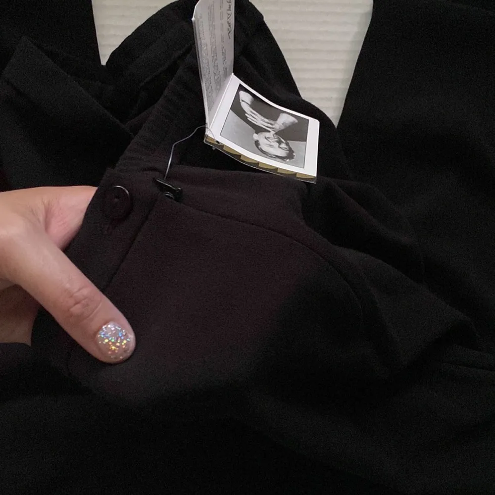 NWT Bob Mackie wearable art straight leg relaxed black pants, size XL - Image 5