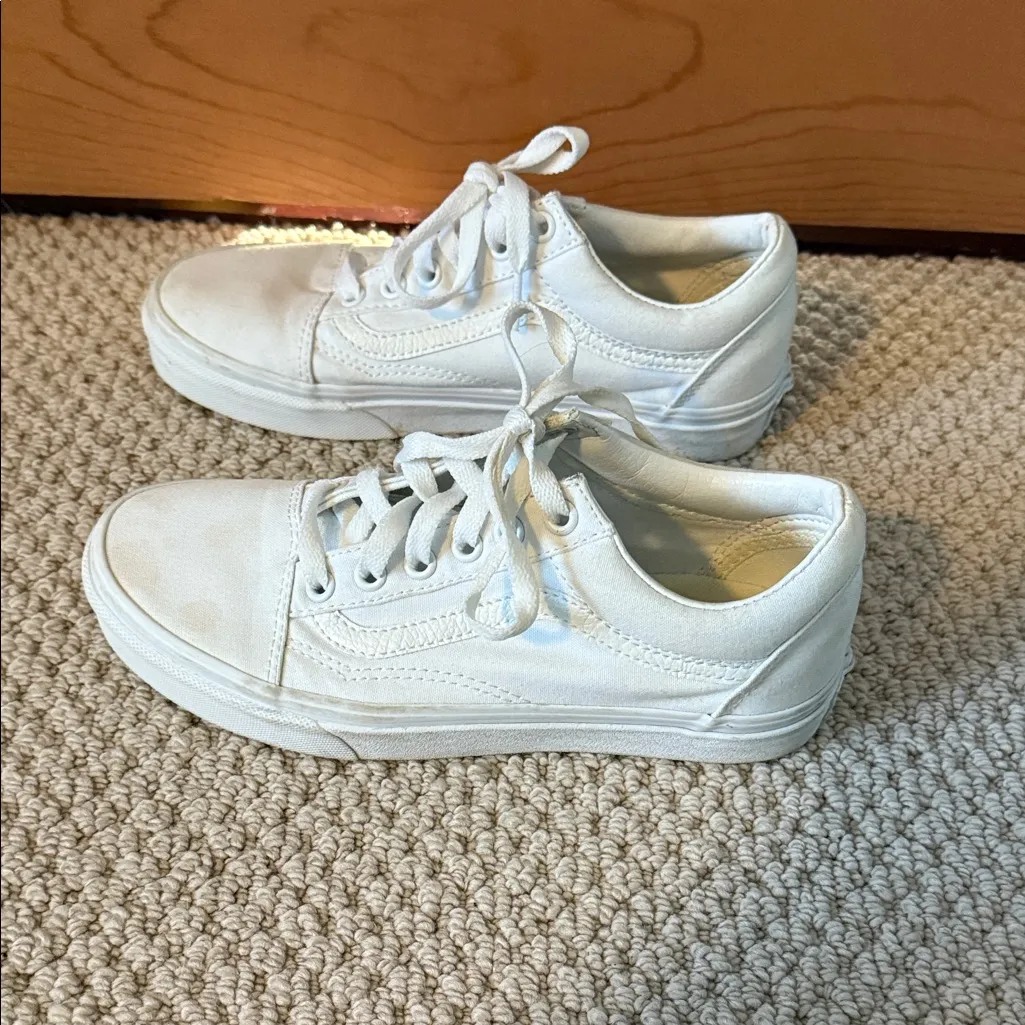 Vans Size 6.5 Women's or 5 Men's White Skater Sneakers 500714 Tennis Shoes - Image 13