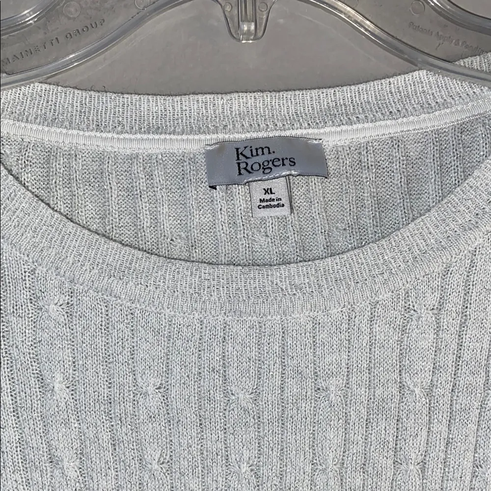 Classic White Cable Knit Sweater Size XL - Image 7