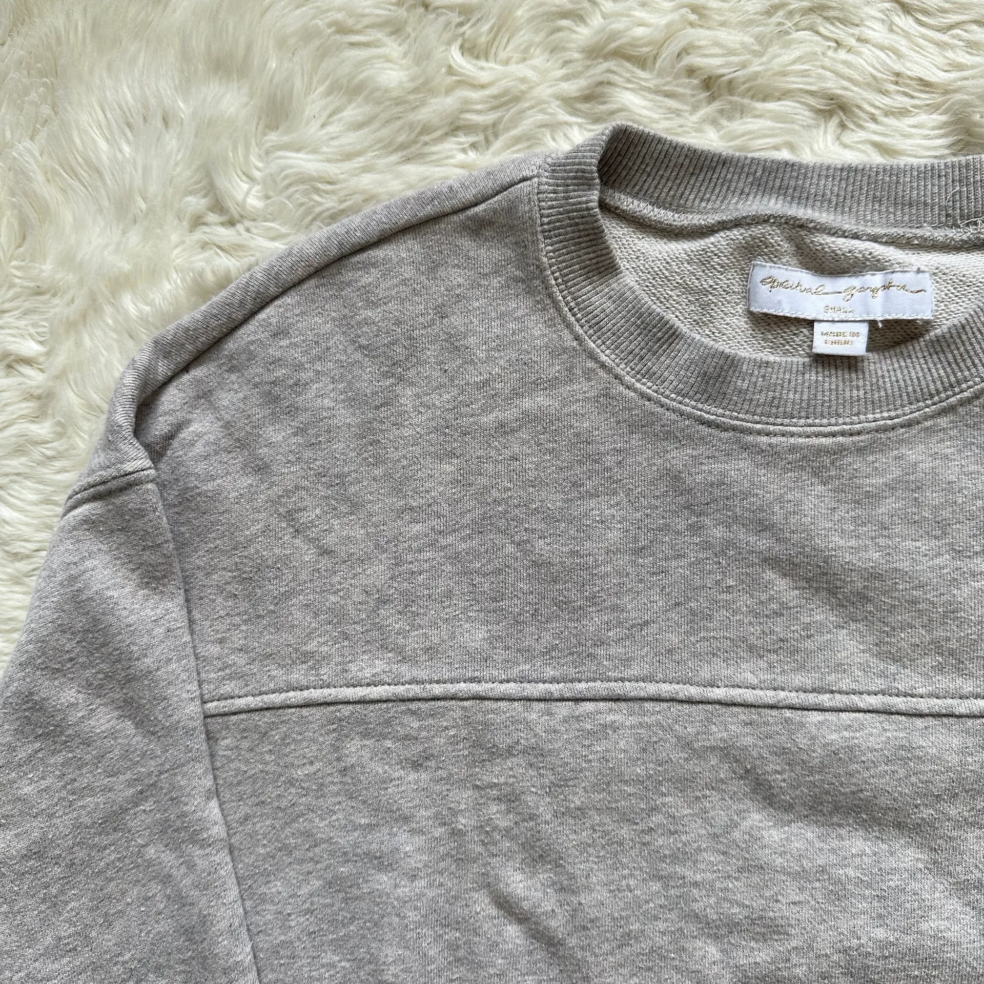 Sweatshirt Canyon Crewneck Pullover Cropped Heather Gray S - Image 5