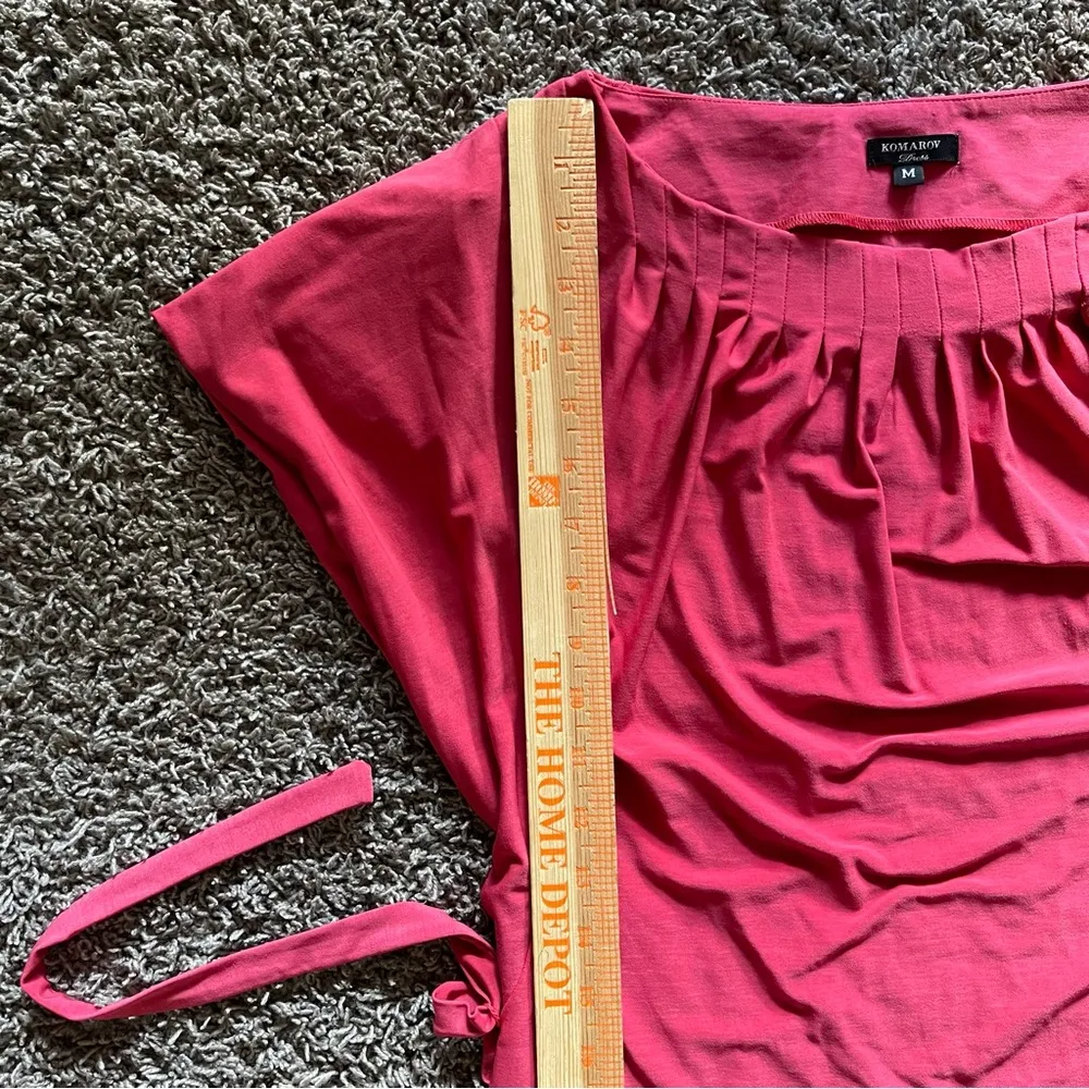 Kamarov Red Pleated Neckline Dolman Sleeve
Jersey Dress - Image 8