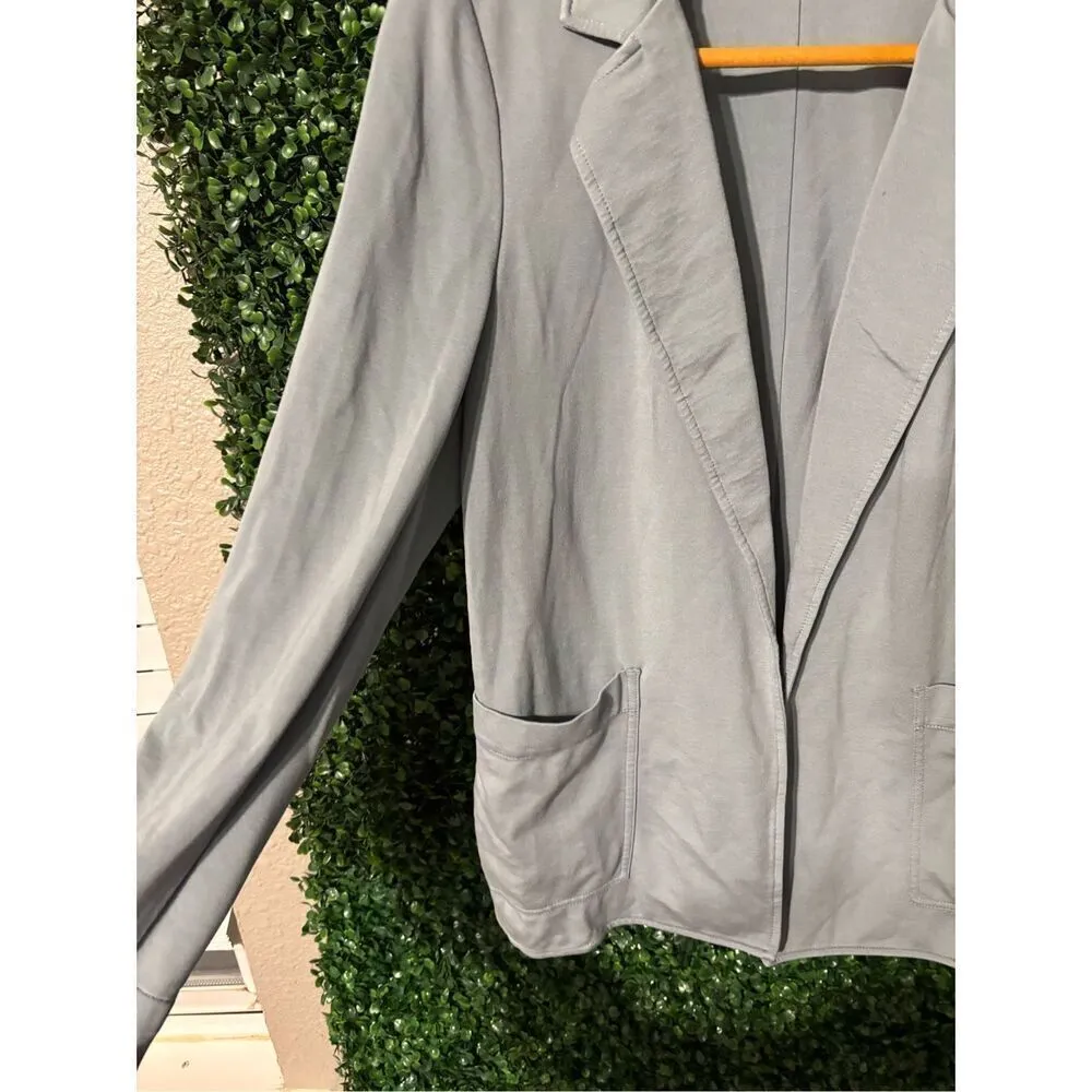 ATHLETA Eastbound Blazer Size 12 Blue Gray Travel Jacket - Image 4