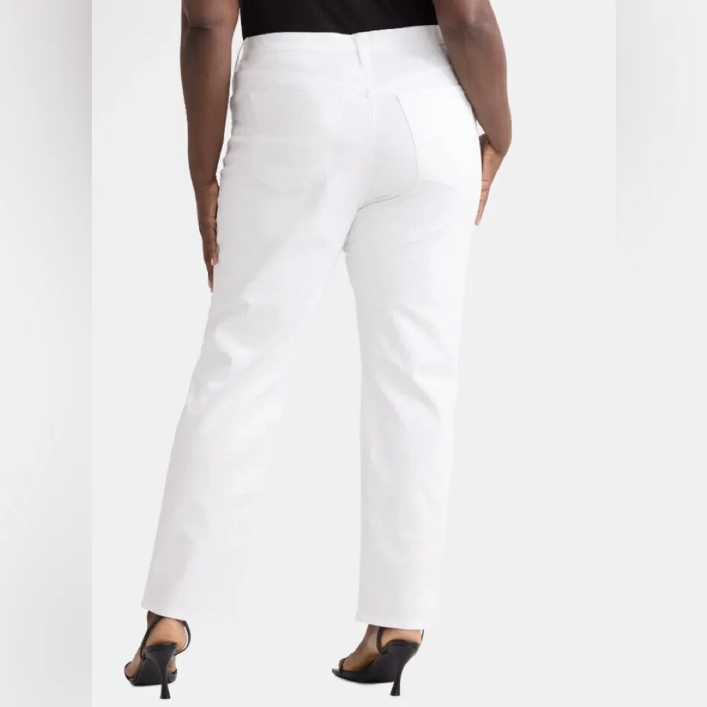 TERRA & SKY Womens Straight Leg Jeans Size 24W White Medium Weight New - Image 5