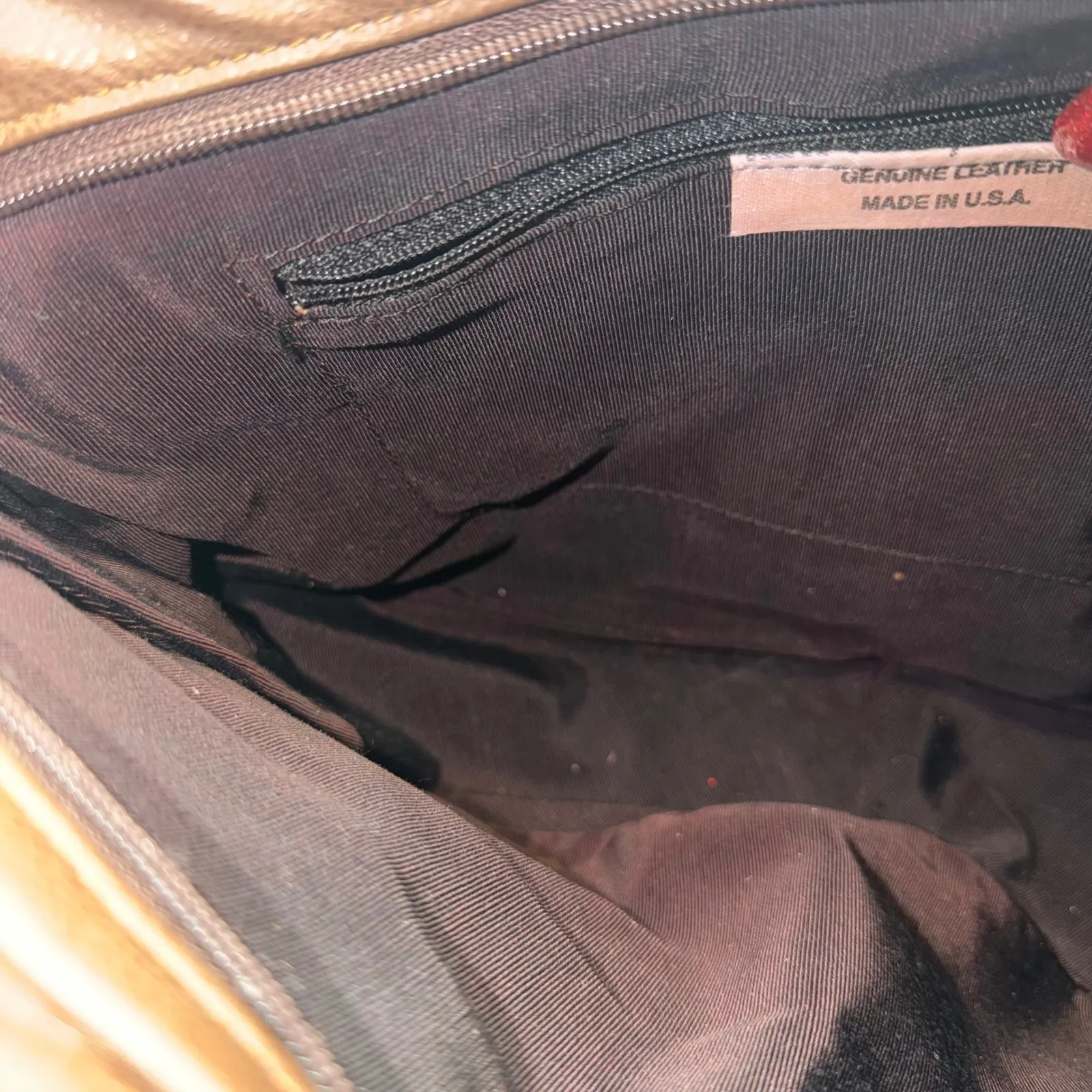 Vintage Made in USA Brown Leather Patchwork Shoulder Bag Leopard Print Snake - Image 12