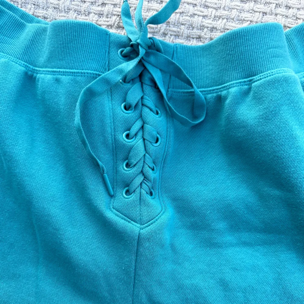 NEW VICTORIA SECRET XL GREEN Teal Lace-Up Women's Shorts - Image 2