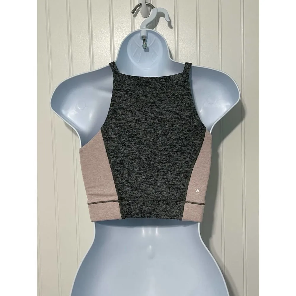 We Over Me Wip Crop Top Sports Bra Dark Grey Shale Pink XS Extra Small‎ Gray - Image 6