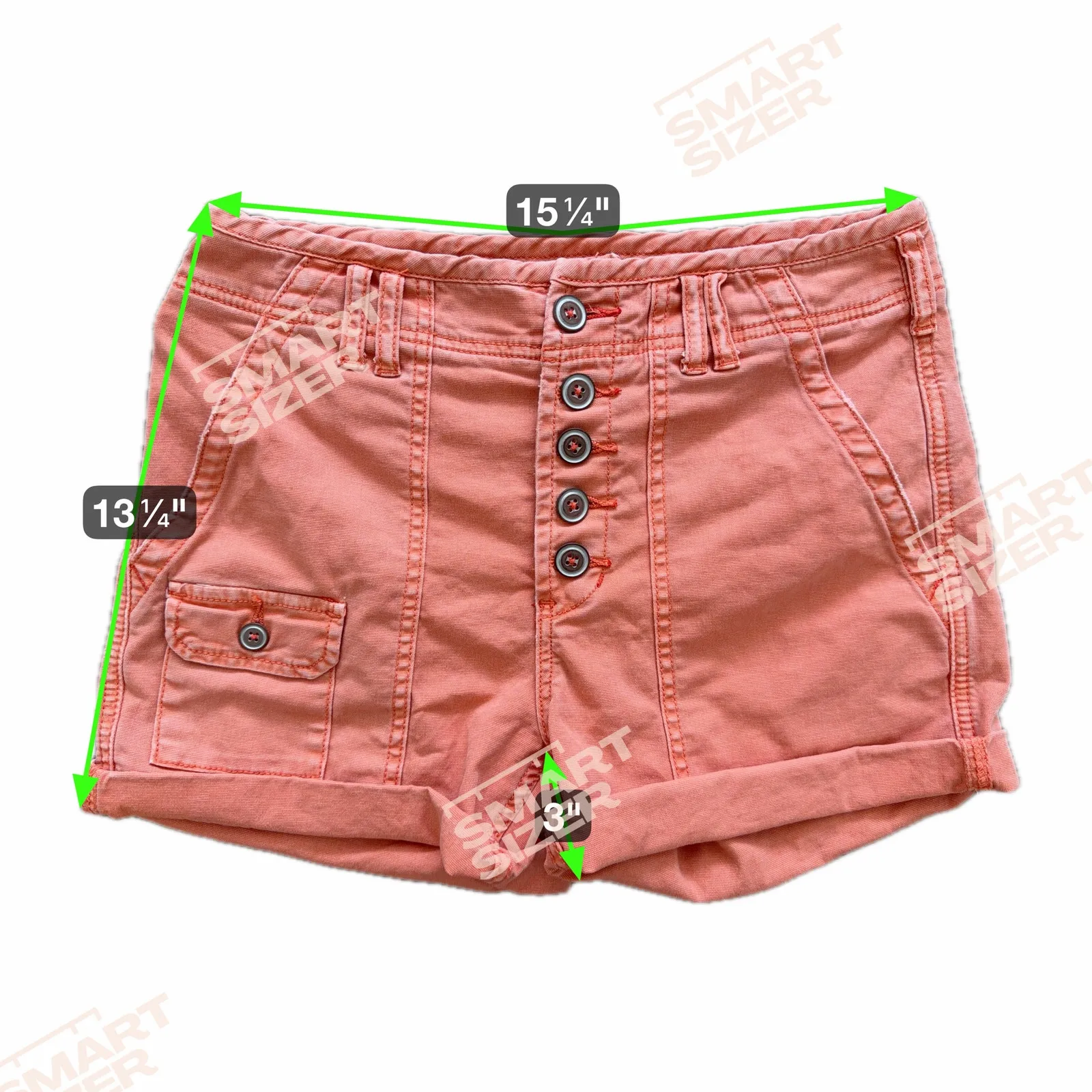 Anthropologie Pilcro Wanderer Shorts Coral 27 5-Button Cargo High Waist Denim - Image 2
