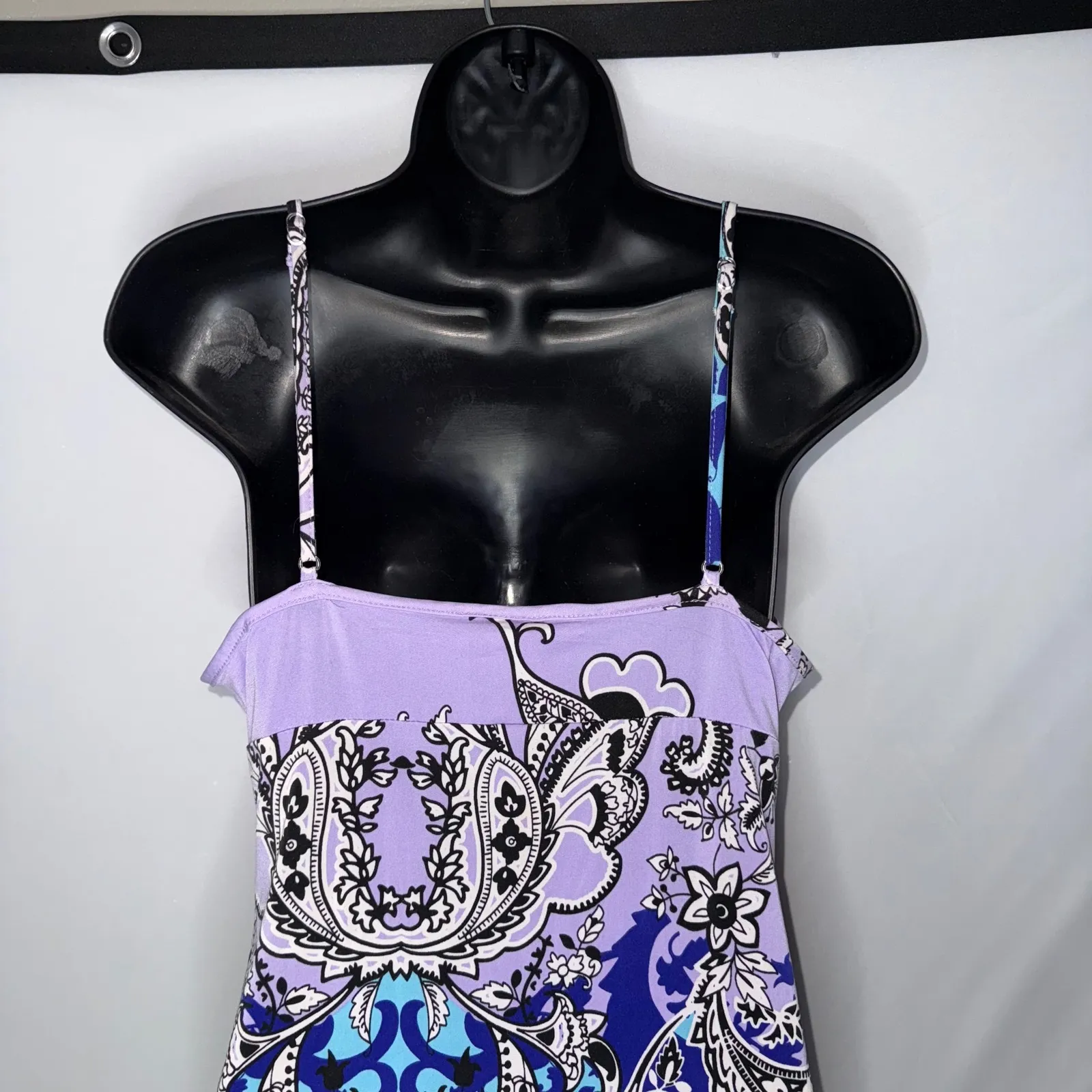 Linea Donatello Floral Paisley Sleepwear 2 Pc Set Robe & Nightie Slip Mini Dress - Image 11