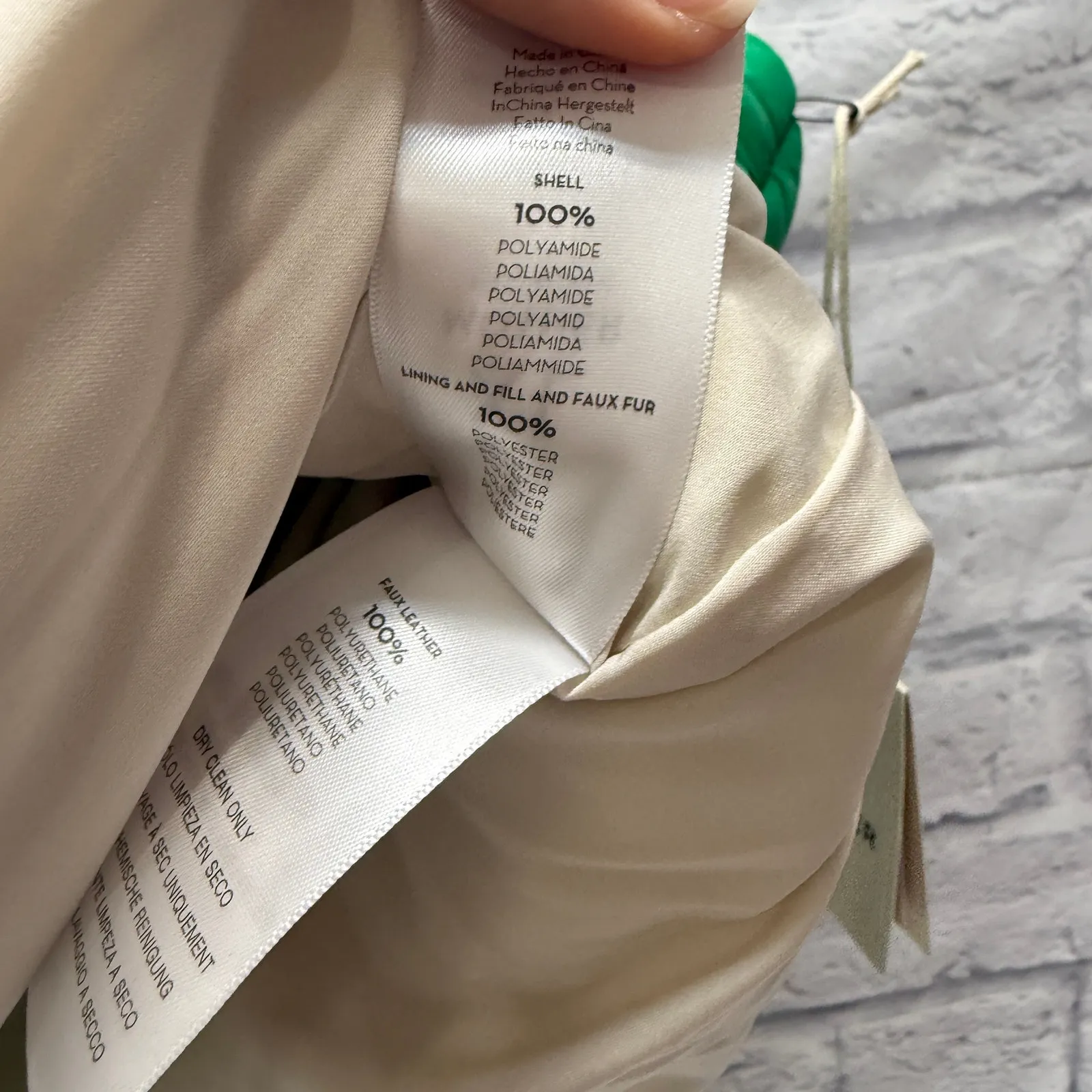 MOTHER Ol' West Puffer Vest Womens Size XL Bright Green Faux Leather Sherpa New - Image 7