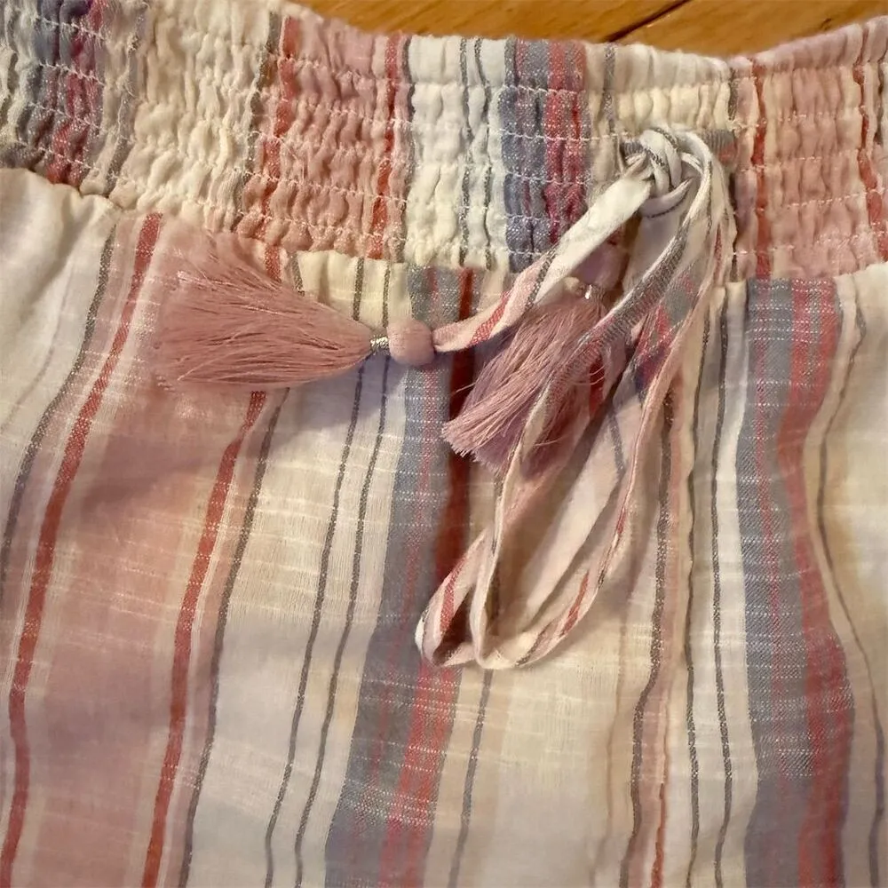 American Eagle Women's Striped Linen Shorts XS Multicolor Summer Casual - Image 2