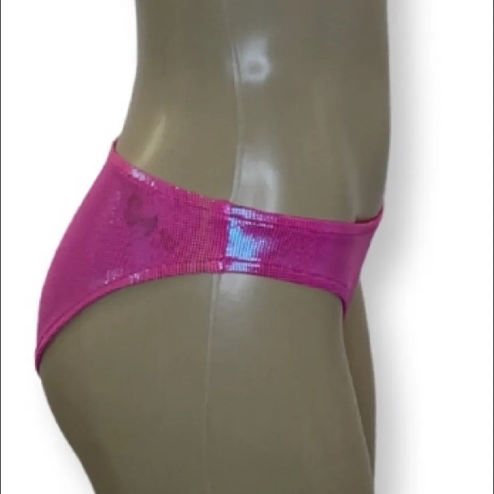 Hot Cole’s Size Small Pink Metallic Shimmer Y2K Vintage Bikini Bottom. - Image 2