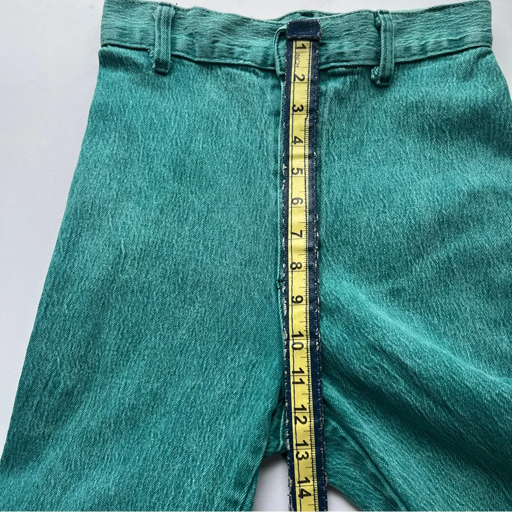 Vintage Women's Teal Straight Leg Jeans - Image 8