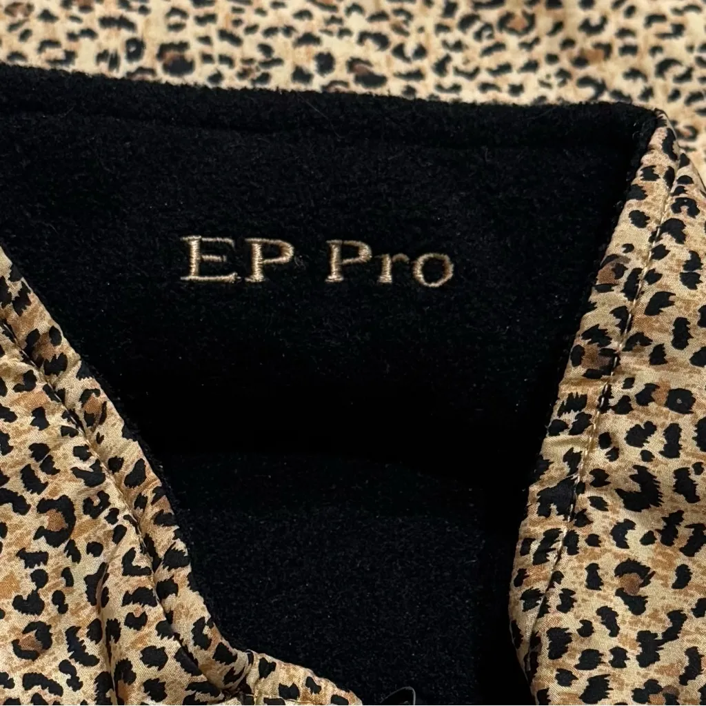 EP Pro Cheetah Animal Print Silk Shell Fleece Line Golf Tennis Pickleball Vest S Black - Image 8